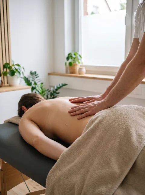 NST therapie: zachte techniek met de handen op de rug